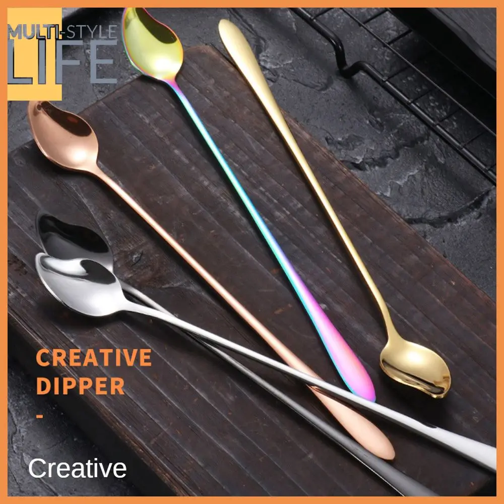 

Креативная кофейная ложка из нержавеющей стали 304 с длинной ручкой, ложка для кофе, мороженого, ложка для чая