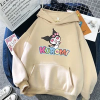 kawaii kuromi hoodie sanrio cartoon loose hooded sweater anime around sweet korean coat cute student clothes