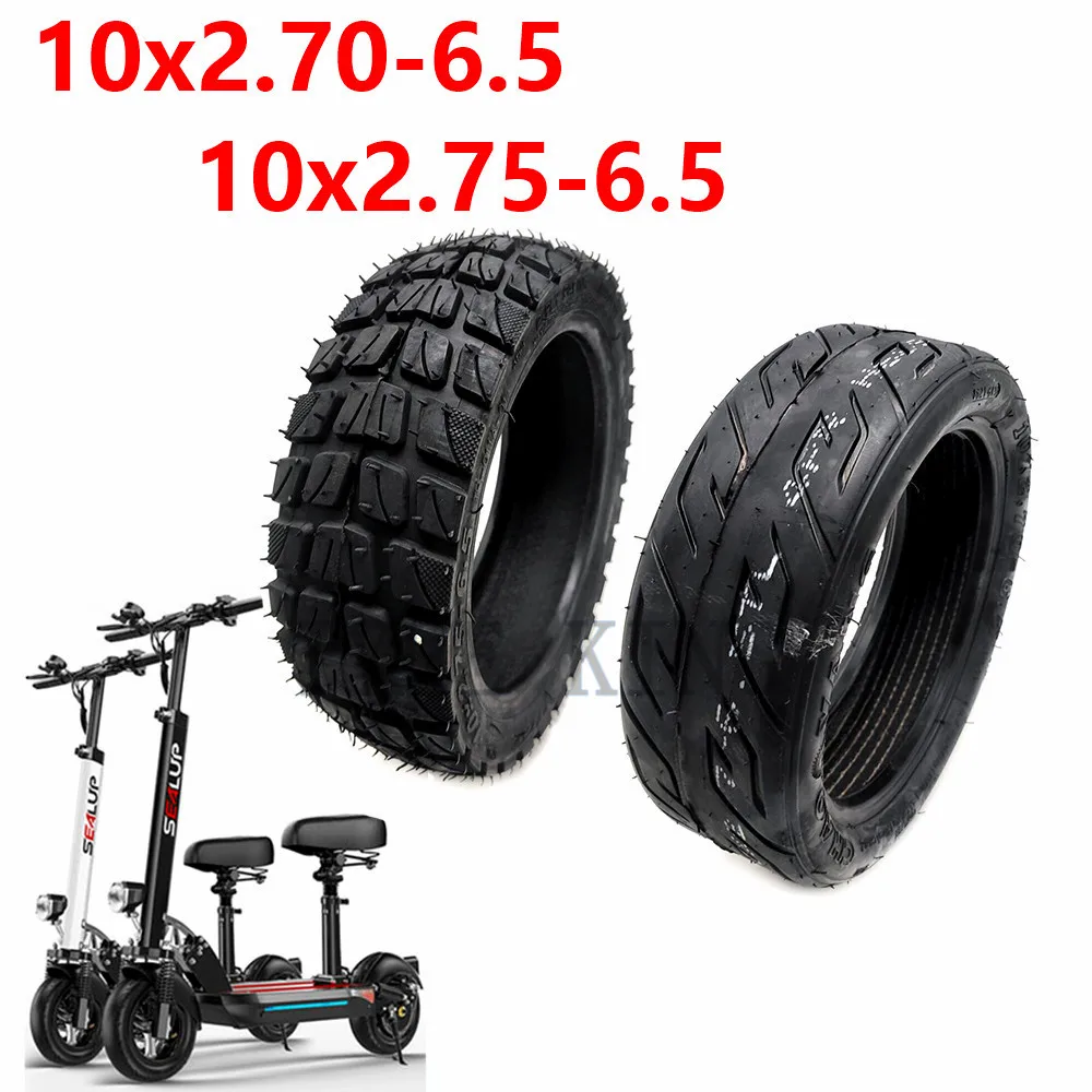 

10x2.70-6.5 Tubeless Tire 10x2.75-6.5 Anti Skid Off-Road Vacuum Tyre for Electric Scooter 10 Inch Front and Rear Wheel Parts