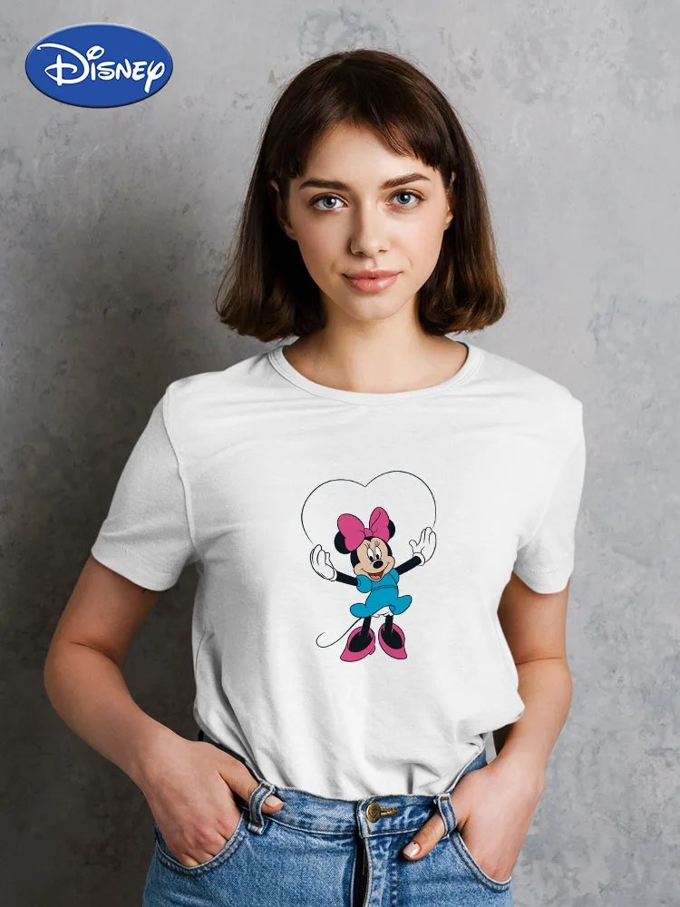 

Disney Minnie Mouse Cute T Shirts Girls Love Birthday Gift 2022 New Summer Top Short Sleeve Ropa Tumblr Mujer Wholesale Tshirt