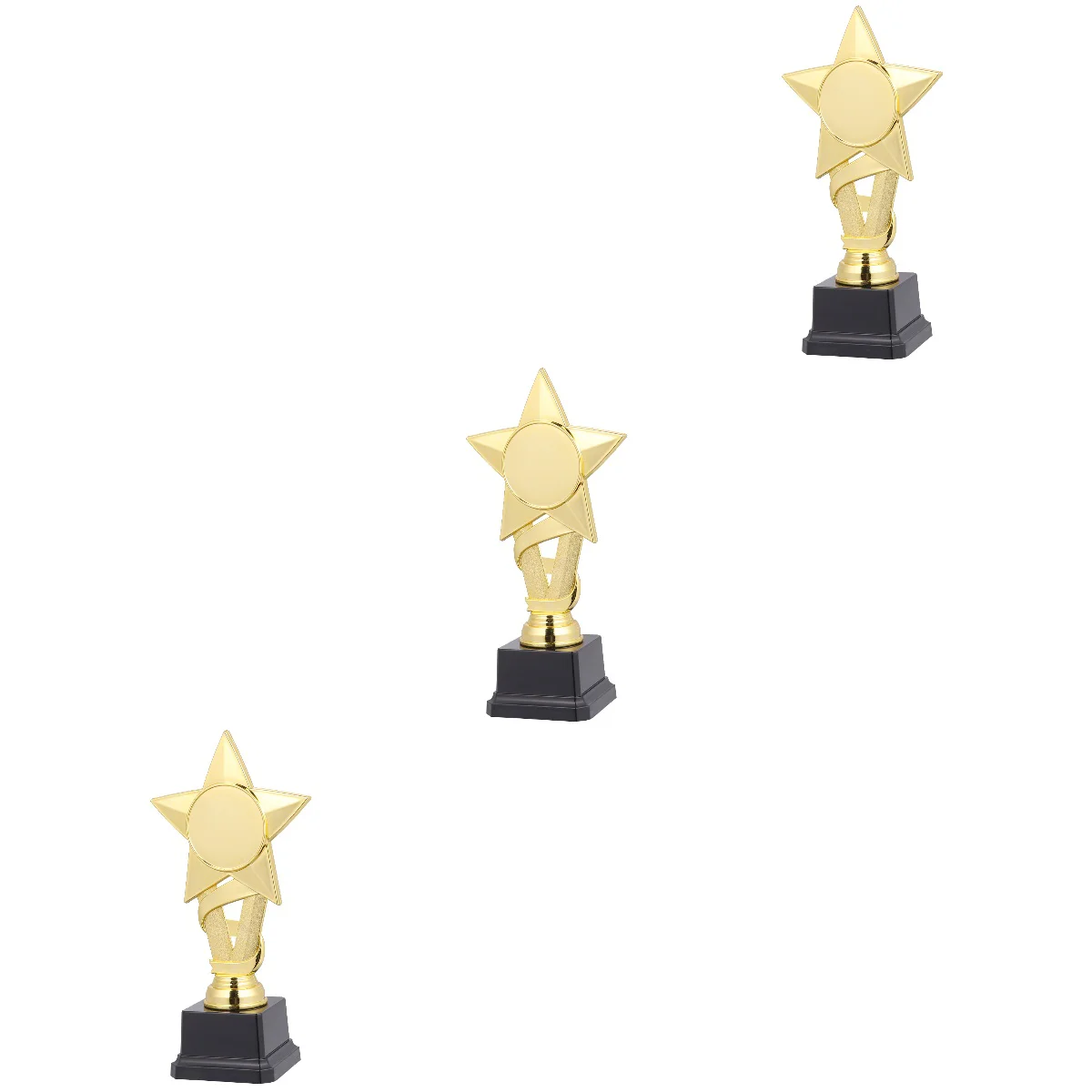 

3pcs 20cm Competitions Plastic Trophy Kids Ribbon Star Reward Trophy Creative Activity Award Cup