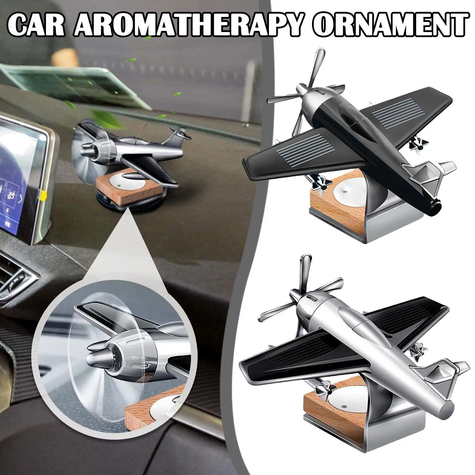 

Car Aromatherapy Diffuser Wide Range Long Lasting Interior Ornament Solar Energy Airplane Model Air Freshener Car Accessories
