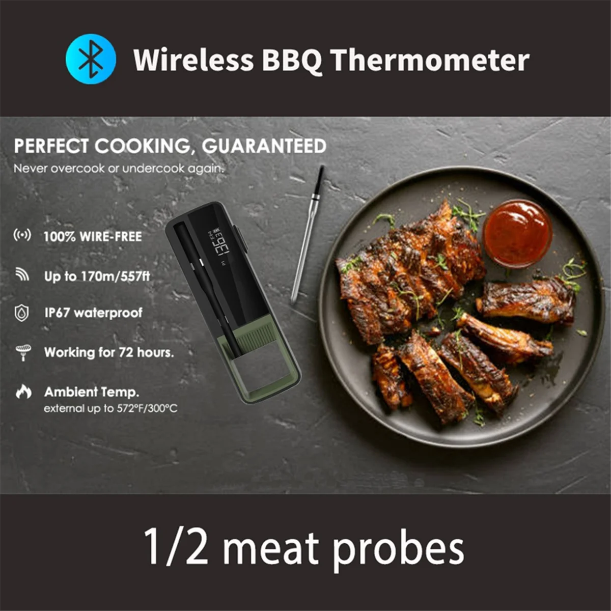 Беспроводной термометр для еды и мяса умный цифровой Bluetooth-термометр барбекю