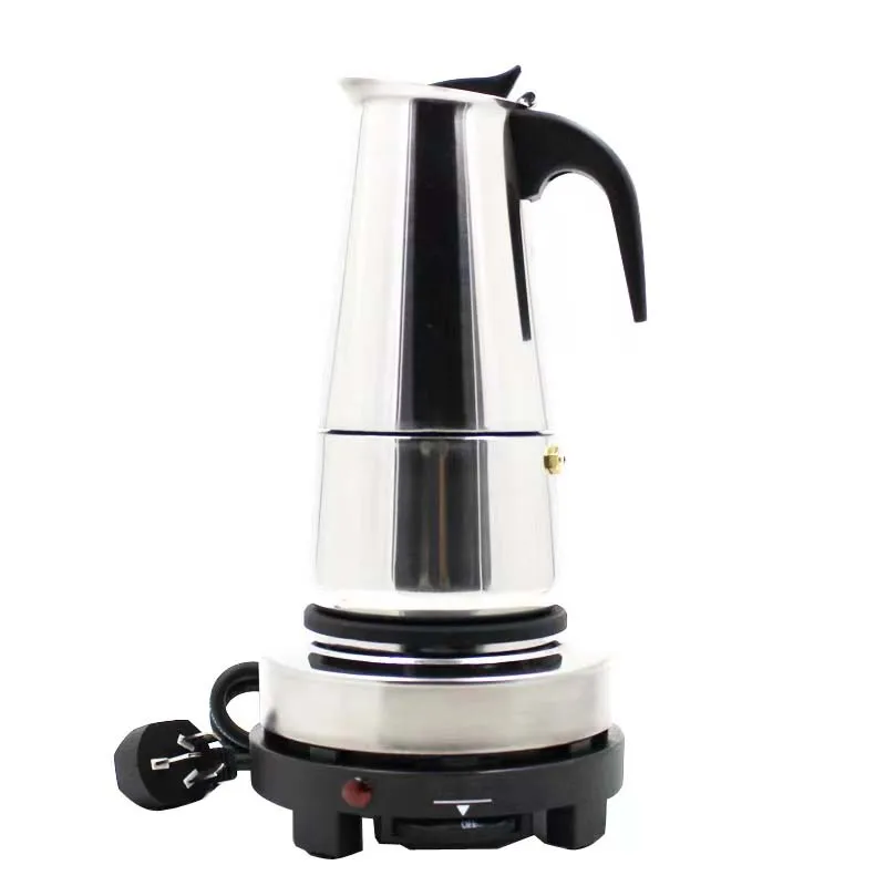 

Italian stainless steel Moka pot Vacuum coffee maker vintage Espresso flower pot household