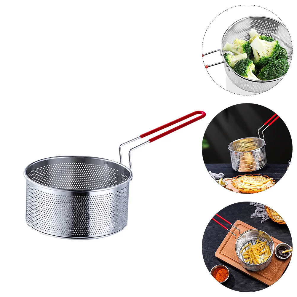 

1pc Reusable Lightweight Anti-rust Colander Frying Basket for Restaurant Hotel Home
