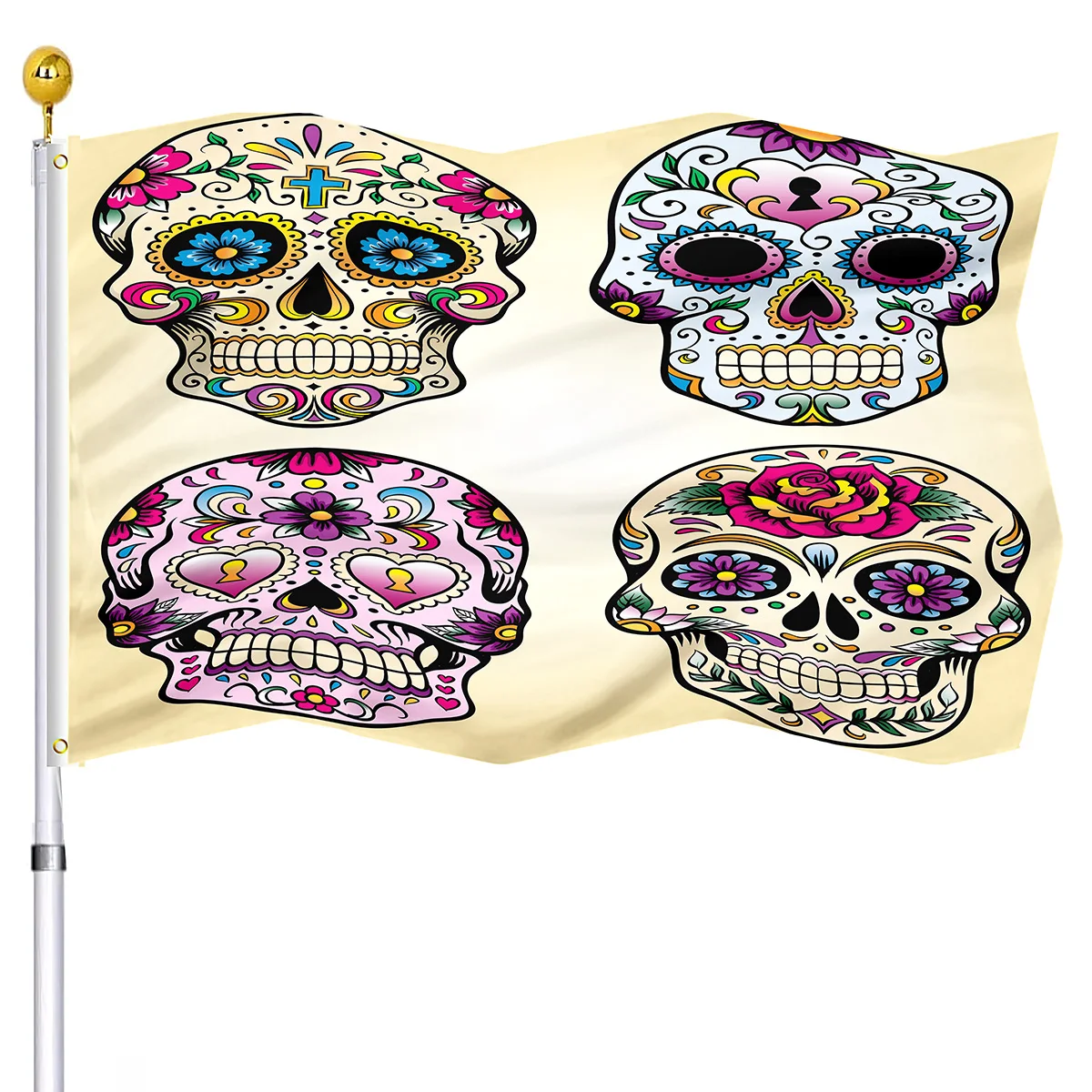 

Follower Jolly Roger Skull Bone Flag for House Indoor Party Outdoor Decor Garden Yard Flags with Brass Grommets Polyester Flag