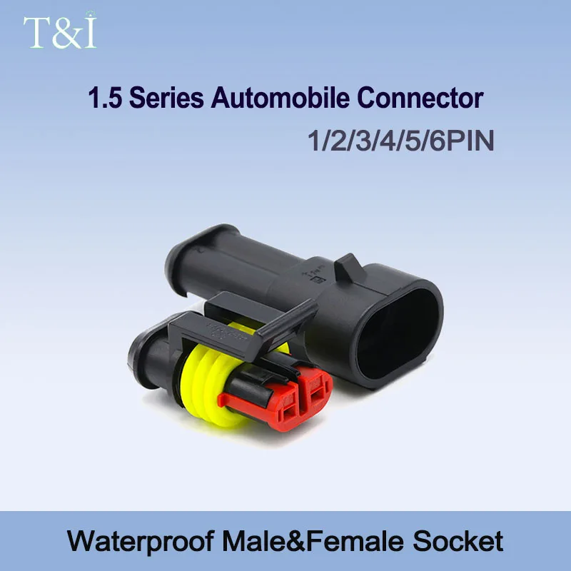 

5/10/100Sets 1.5 AMP series 1P/2P/3P/4P/5P/6P TE car connector docking terminal waterproof plug DJ7041-1.5-11/21 282080-1