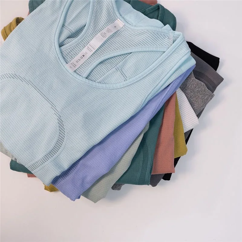 Lulu1.0 Women Yoga Pure Cotton Sleeveless Vest Gym Wear Workout Clothing Sporty T-shirt For Fitness  Mesh Top Sports Tops