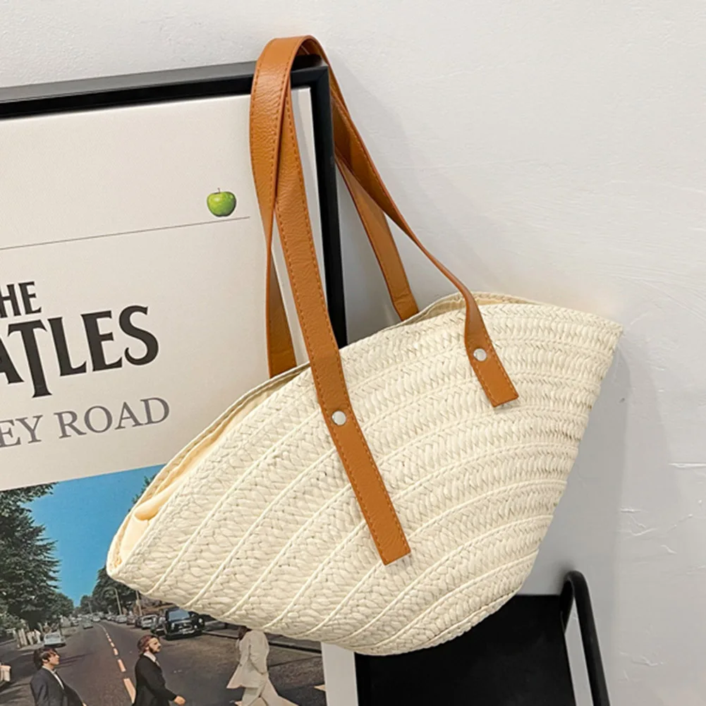 

Summer Ladies Tote Bags Large Capacity Shell Hand-woven Bag Shell Beach Bag Shopping bag Female Casual Simple Hand Bag