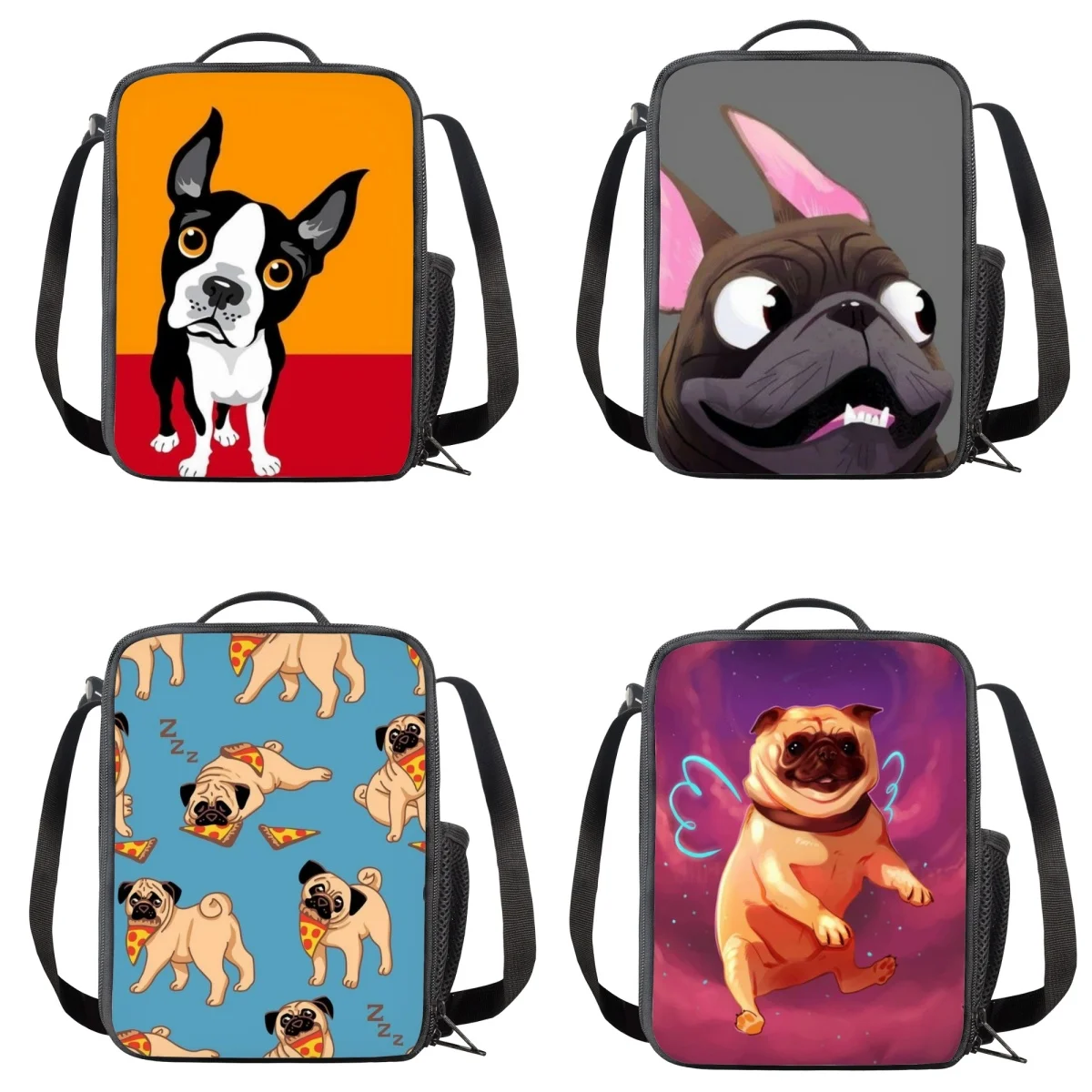 Belidome Lovely Dogs Design Boys Lunch Bag Cartoon School Insulated Thermal Lunchbox Picnic Supplies Lunchbox for Kids Girls