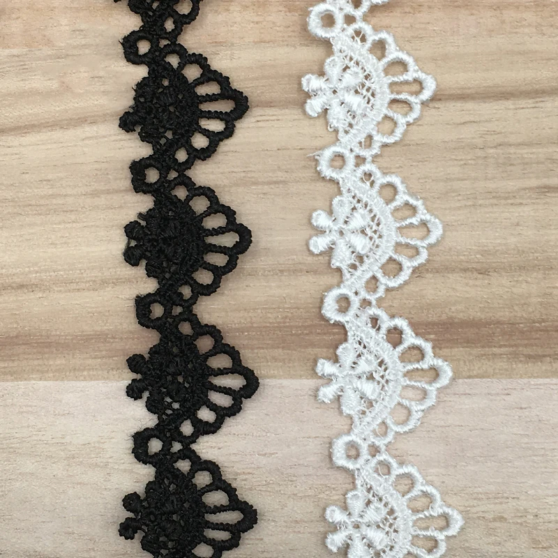 

60Yards High Quality White Black Lace Trim Wedding Dress Applique Embroidery Lace Fabric Ribbon Sewing Supplies dentelle