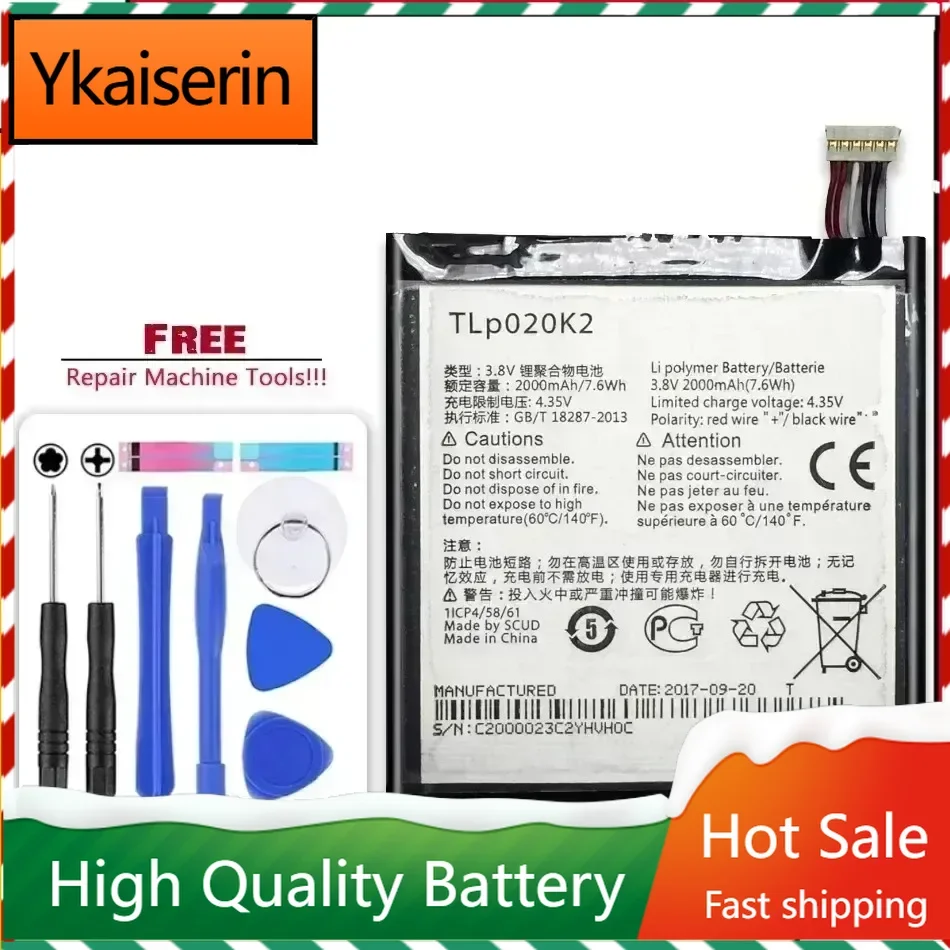 Сменный аккумулятор для смартфона TLP020K2 TLp020Kj 2000 мАч Alcatel One Touch 6039H 6039Y 6039K Idol 3 4 7