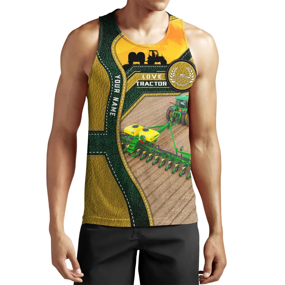 

CLOOCL Men Tank Top Cartoon Tractor Farmer 3D Printed Vest Summer Fashion Style Fitness Sleeveless Pullover Tops & Tees