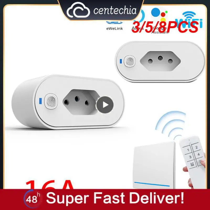 

3/5/8PCS Smart Brazil Switch Plug Sharing Function Voice Control Brazil Plug Smart Scene Switch Plug Brazil Socket