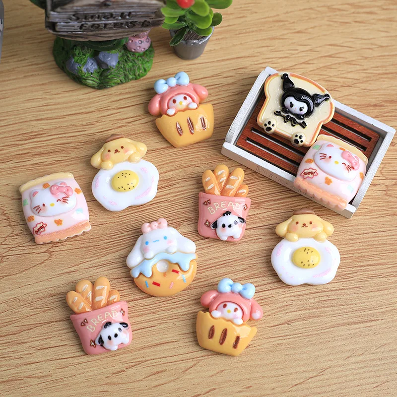 10 шт. переменный материал Sanrio Kuromi Hello Kitty Melody аксессуары из смолы чехол для