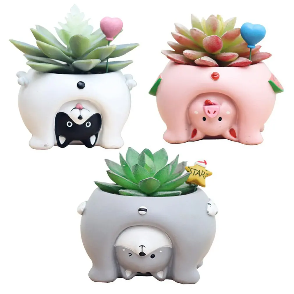 

Flower Pot Mini Succulent Flowerpot Modern Annimal Plant Pot Garden Cactus Pots Home Decor Balcony Decorations Planters Gift