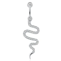 overall s925 silver snake zircon belly ring fashion navel piercing jewelry for woman