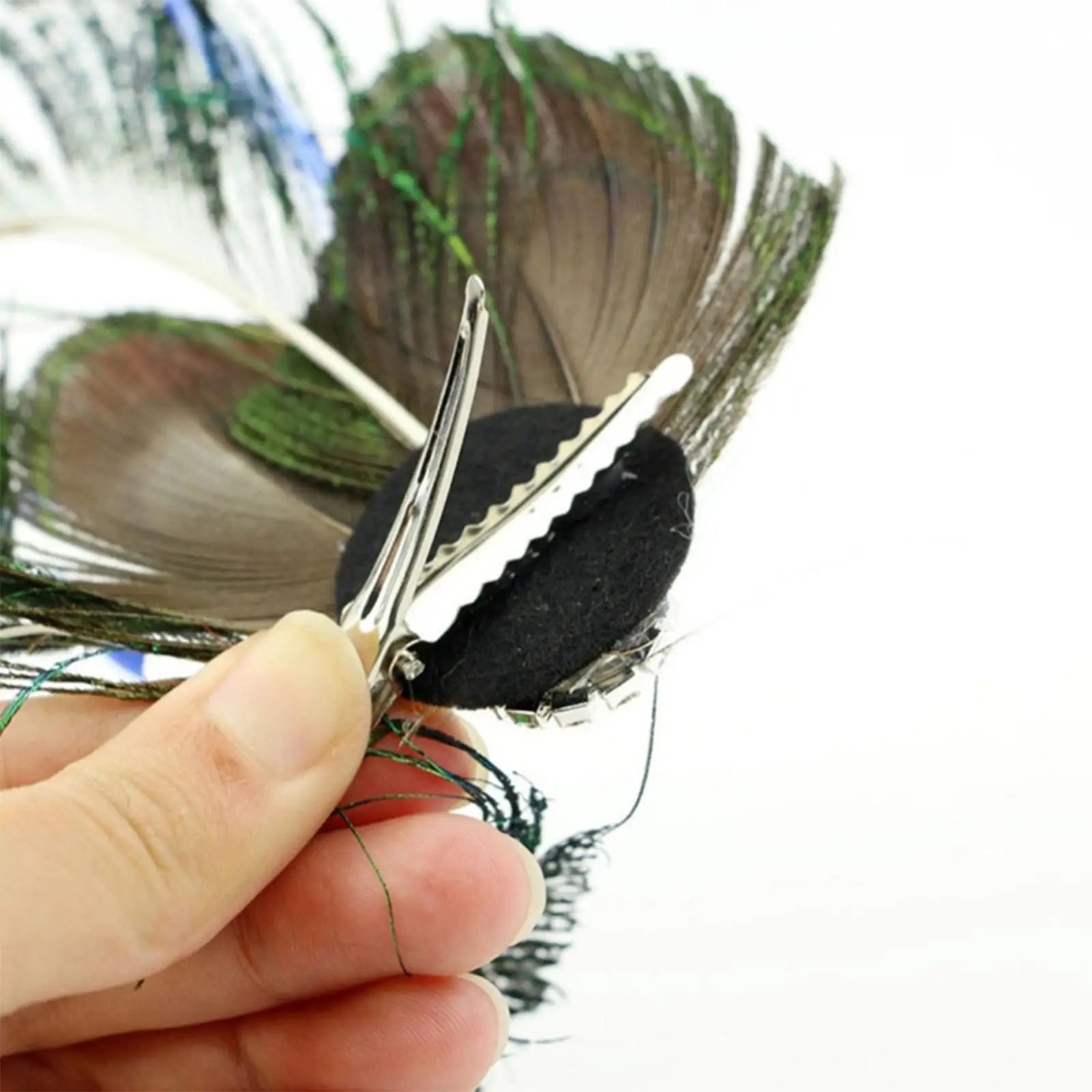 

Feather Hairclasp Headpiece Props Barrette Rhinestone for Party Cosplay