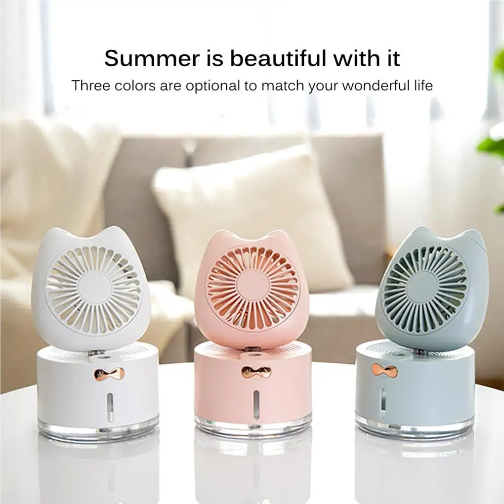 

Cool Mist Humidifier With Fan Night Light Function Small Humidifiers Whisper-Quiet Operation Desk Humidifiers for Home Bedroom C