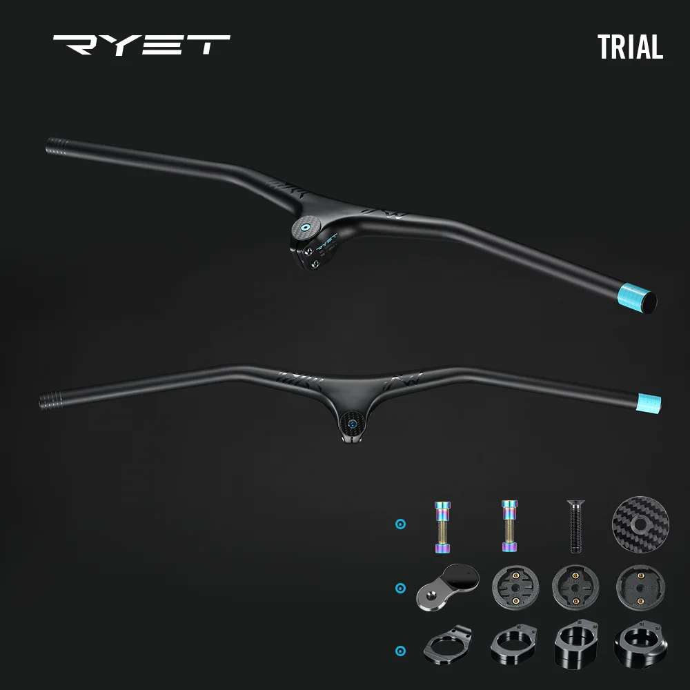

2022 RYET Интегрированный руль для горного велосипеда с комплектом Распорки T1000 карбоновый интегрированный горный стержень 780 мм RSL Gemini XC пробны...