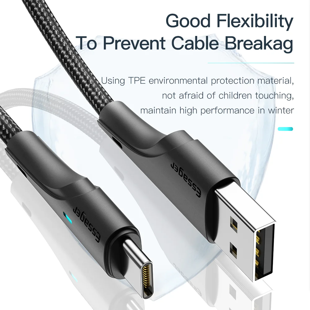 

Fast Charging Usb C Cable Data Transfer 3a Mobile Phone Usb-c Data Cord Portable Type-c Charger Usb Type C Cable Wire Universal