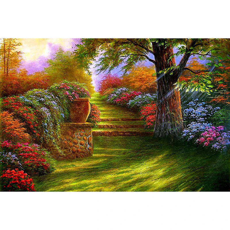 

5D Diamond Painting Kit Spring Garden Path Landscape Full Diamond Crystal Diamond Art Kit Digital DIY Handmade Gift