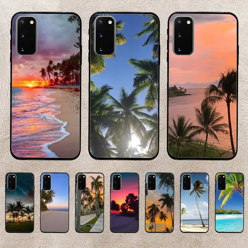 

Summer Beach Sunset Sea Palm Tree Cover Phone Case For Huawei Honor 10Lite 10i 20 8x 10 Funda 9lite 9xpro Back Coque