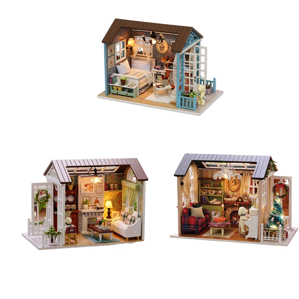 

Doll House DIY Vintage Exquisite Dollhouse Handmade Durable Assembled Fun Inspire Decoration Accessory Birthday Adult