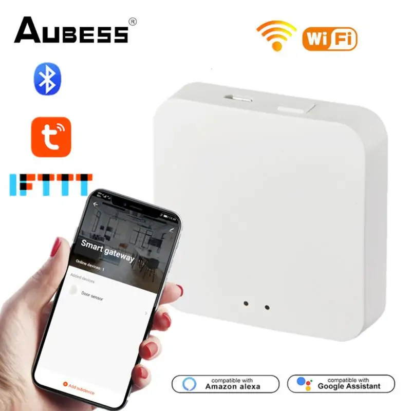 

Беспроводной Bluetooth-совместимый шлюз Aubess, мост для умного дома, беспроводной хаб с дистанционным управлением, работает с Alexa Google Home