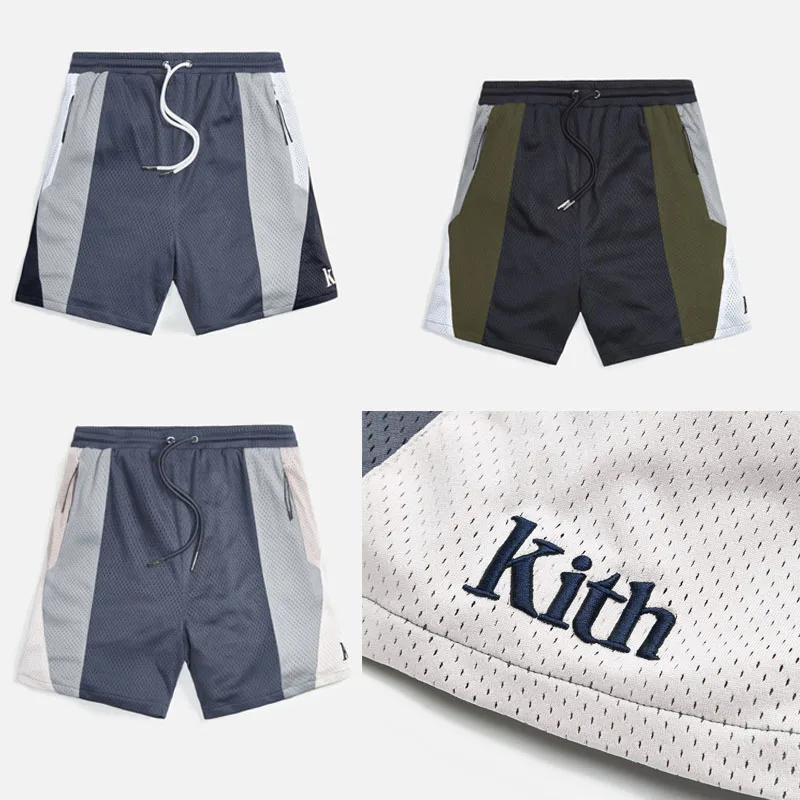 Pantalones cortos de empalme de playa para hombre y mujer, Shorts de doble capa, transpirables, de malla, con cordón, para baloncesto