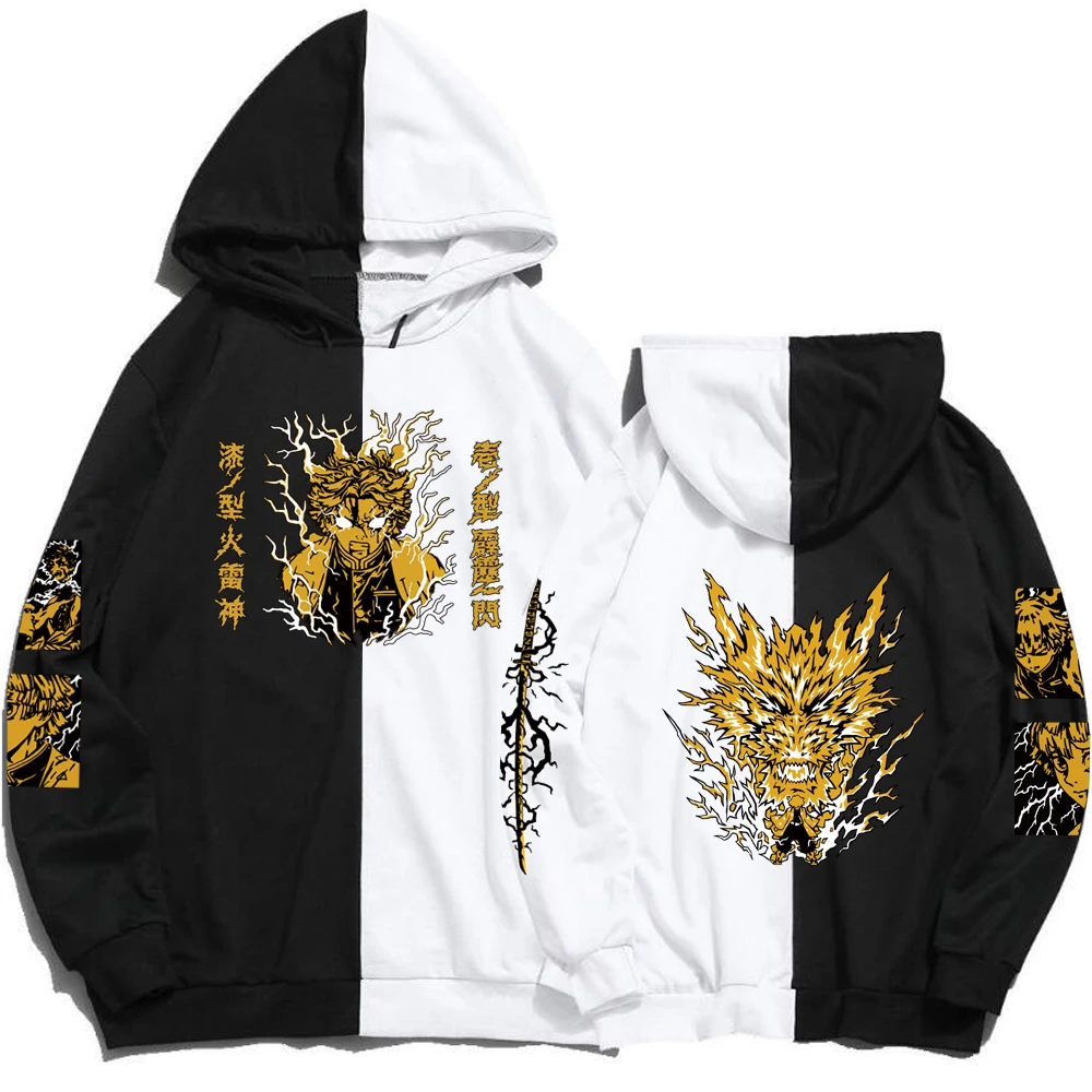 

Demon Slayer Zenitsu Hoodie Women Men Harajuku Hip Hop Anime Clothes