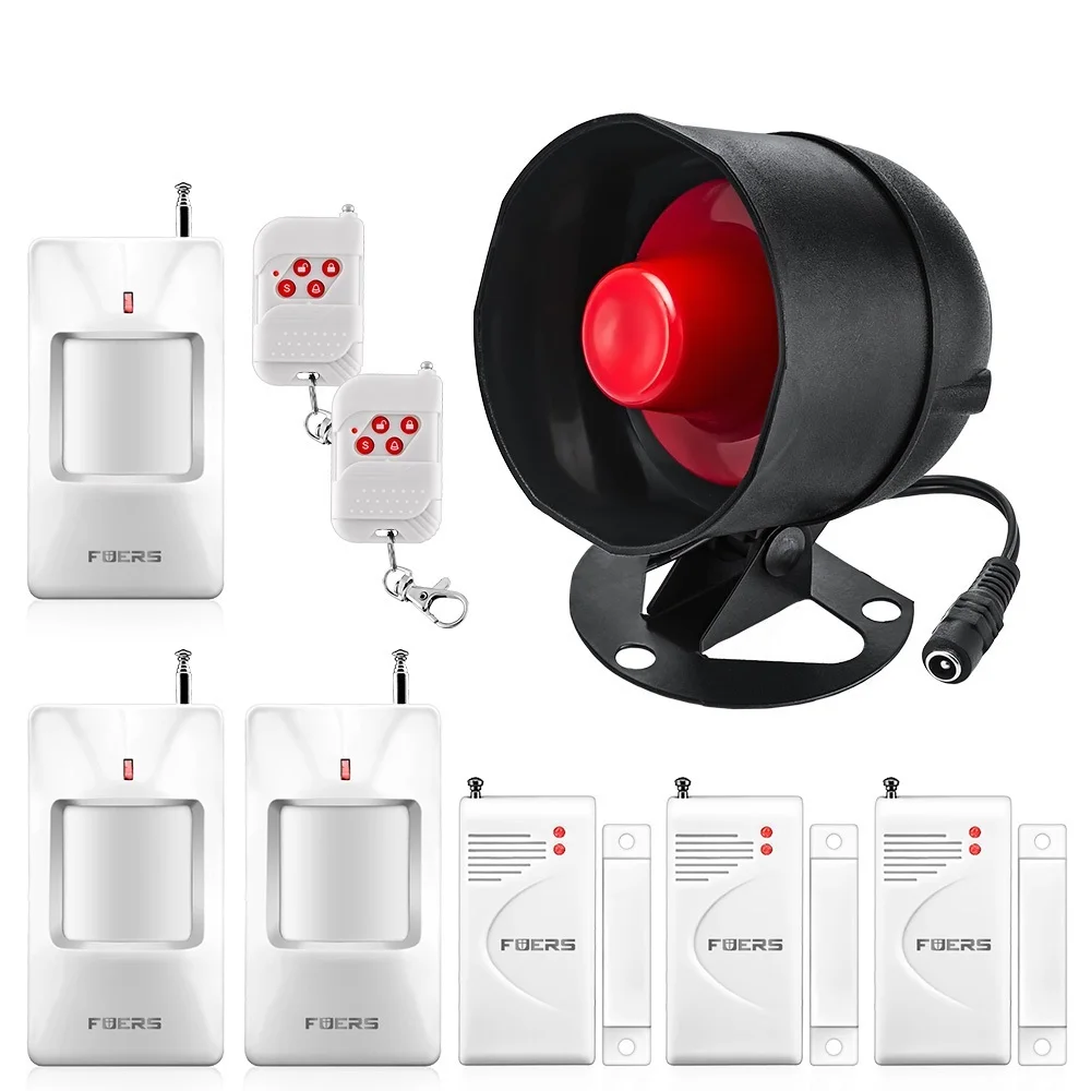 

NEW Alarm System Siren Speaker Loudly Sound Home Alarm System Wireless Detector Security Protection System for House Garage