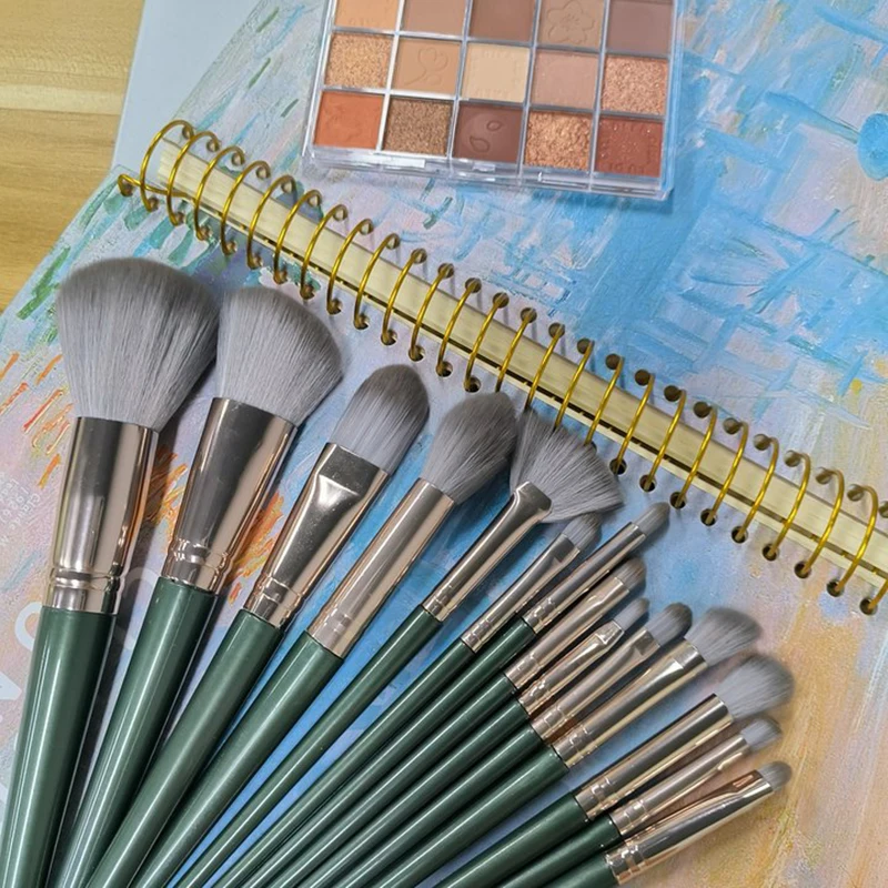 

Набор кистей для макияжа 14 шт., для основы, румян, пудры, контура, теней, подводки для глаз для женщин, косметические инструменты