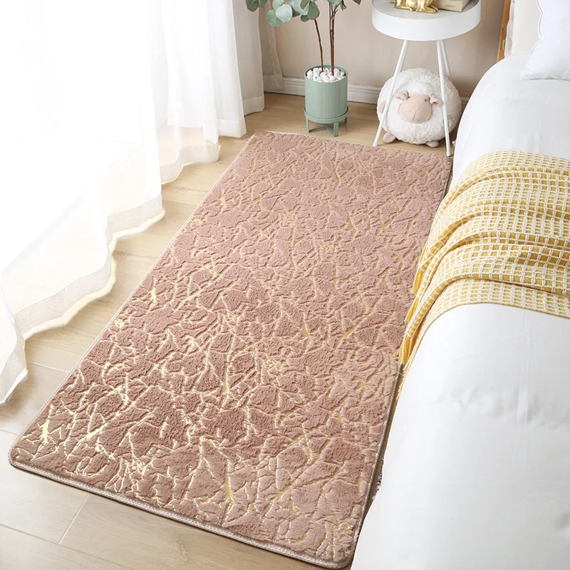 

LUOLAL Solid Color Imitation Rabbit Fur Rug Living Room Coffee Table Modern Minimalist Style Soft Bedroom Bedside Home Carpet