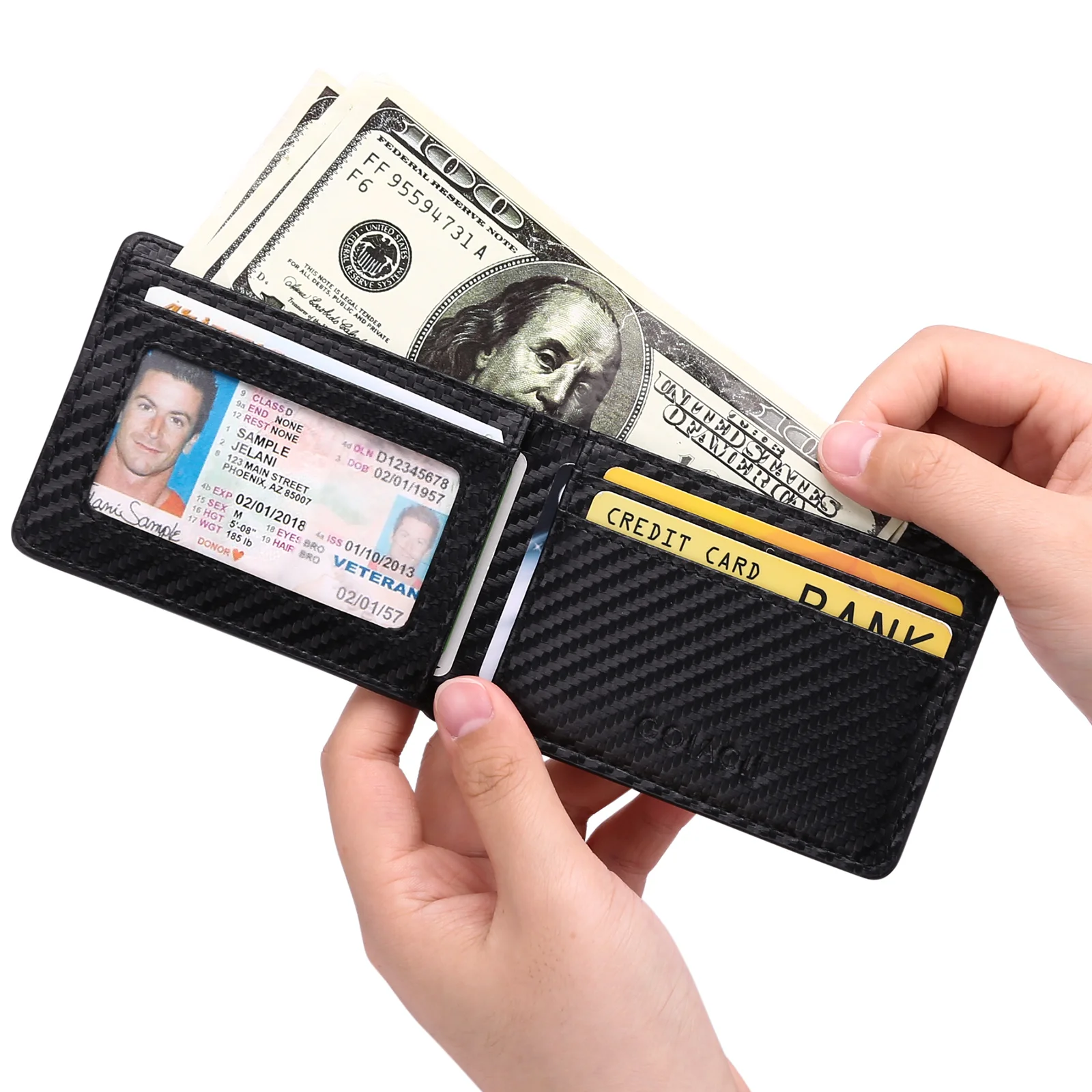 Men's Wallet AirTag Credit Card Holder Rfid Anti-theft Card Holder Genuine Leather Zipper Coin Purse Minimalist Pocket Wallet