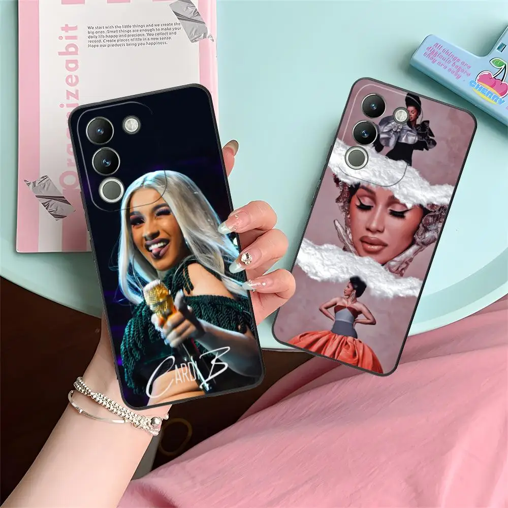 Фото Чехол для телефона Cardi B для VIVO Y77 76 75 74 73 72 58 56 55 51 50 38 36 Y19 Y18 Y03 Y01 5G, мягкий противоударный чехол из ТПУ. №1
