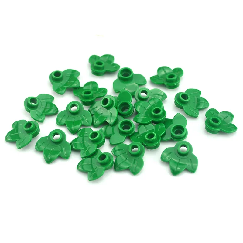 Фотопластина кубики MOC 32607 круглая 1x1 с 3 листьями Тыквенное дерево сделай сам