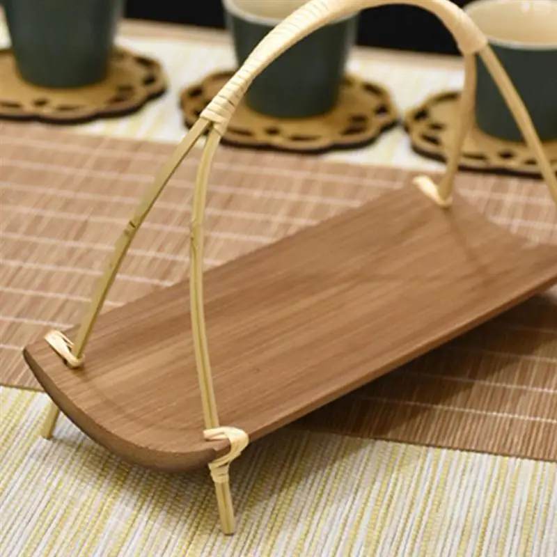 Bamboo Snack Tray Household Decorative Food Tray Creative Afternoon Tea Tray
