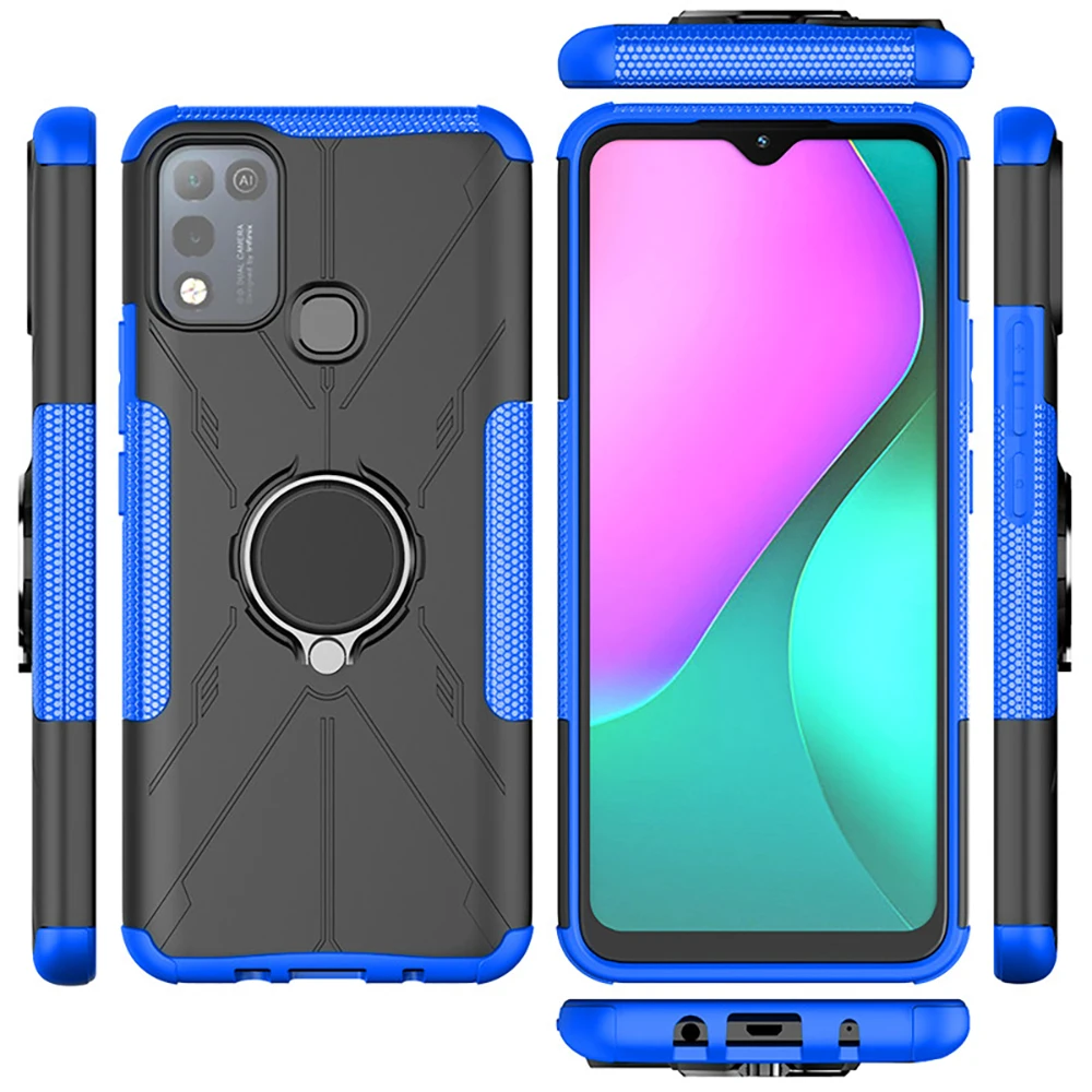 

Shockproof Case for Infinix Hot 10 Play Armor Bumper Ring Bracket Magnetic Back Cover Infinix Hot 10S NFC Case Hot 10i 10 T Etui