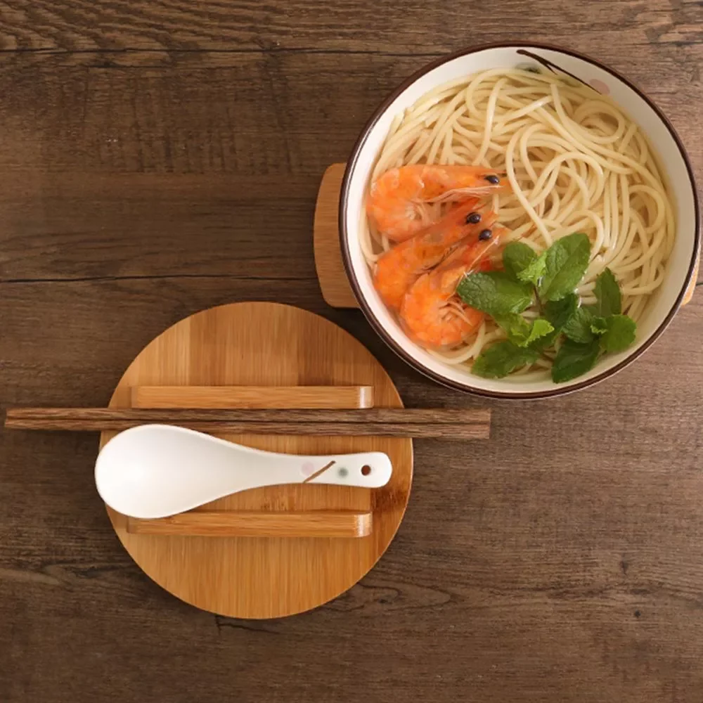 

Multi-use Creative Wooden Large for Home,Dining Japanese Style Ceramic Bowl Bowl Kit Tableware Set Noodles Bowl