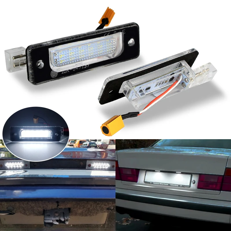 

2 шт. для BMW E34 520 525 530 535 540 M5 1988-1996 E32 1986-1994 Автомобильный задний белый светодиодный светильник номерного знака, аксессуары для ламп номера