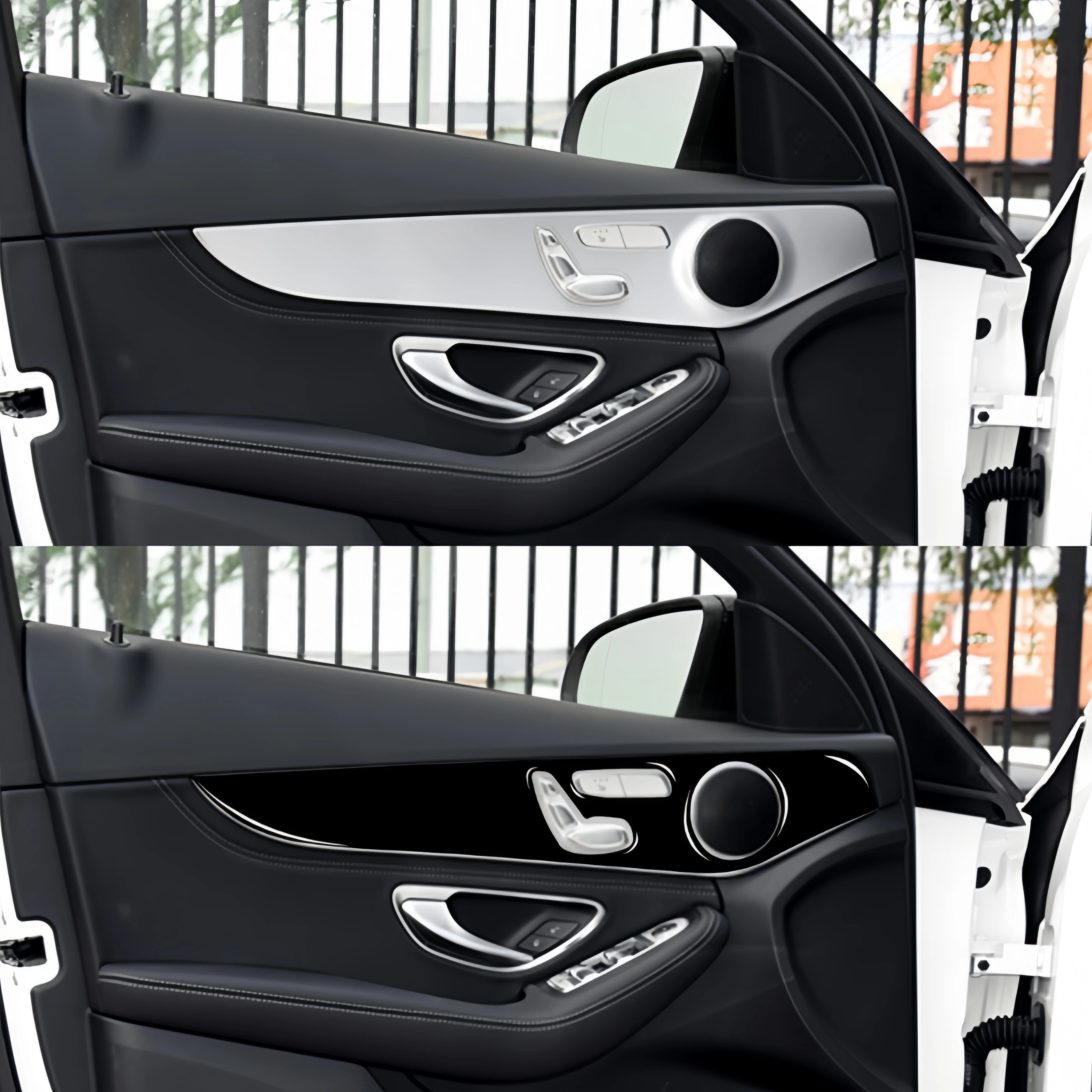 Черная полоса для отделки боковой двери Mercedes W205 Benz GLC Class 2014-2020 пианино наклейка на