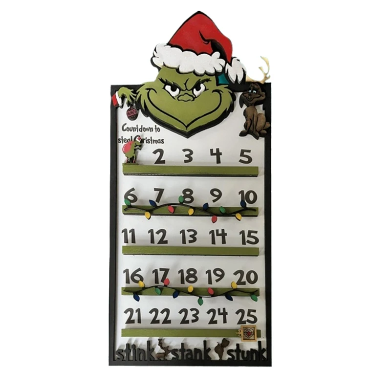 Рождественский календарь настольное деревянное украшение обратного отсчета