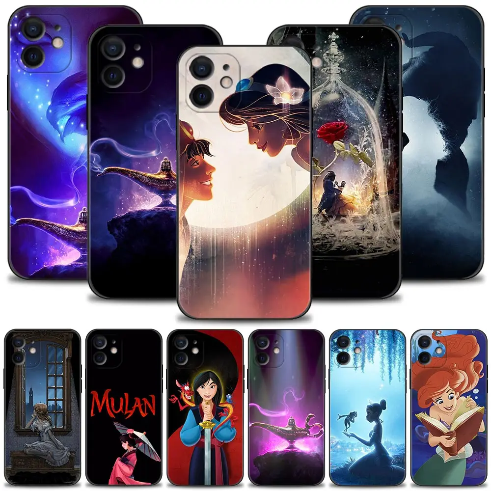 

Phone Case For Apple iPhone 14 13 12 11 Pro Max Mini XS XR X 7 8 6 6S Plus 5 5S Snow White Jasmine Mulan Tiana Princess Shell