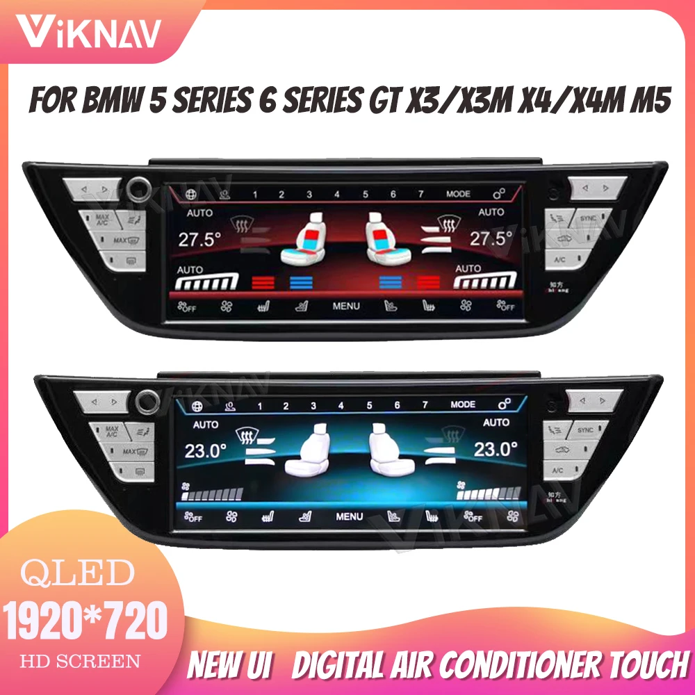 

Панель кондиционирования воздуха для BMW 5 серий 6 серий GT X3/X3M X4/X4M M5 2017-2022 AC, контроль климатического сиденья, QLED ЖК сенсорный экран