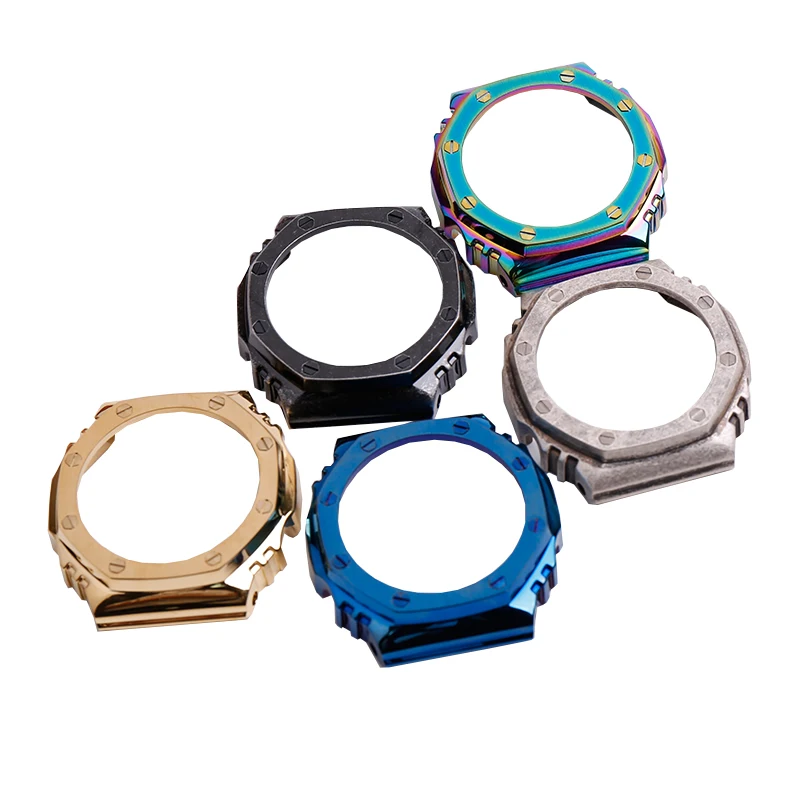 Watch accessories for Casio GA-2100 2110 strap steel belt metal case for AP farm oak modification accessories