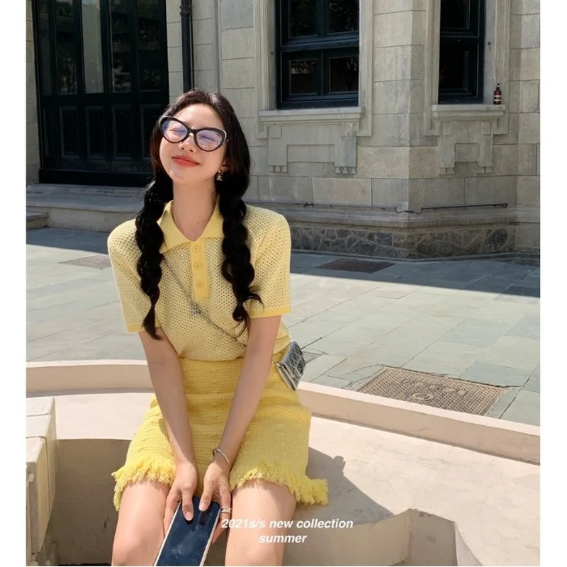 

Костюм Korobov Женский трикотажный в японском стиле преппи с принтом Zerbra, новый кардиган и пикантная мини-юбка с высокой талией, 2022