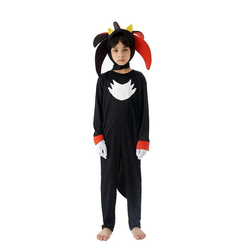 

Game shadow hedgehog Jumpsuit Anime Cosplay Costume Kids Halloween Party Masquerade Dressed Boys Girls Cute Prop