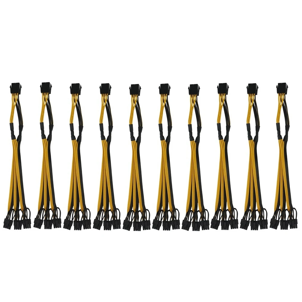 

10 шт./лот ATX 12 в ЦП 8 Pin до 3x8 Pin (6 + 2) Pin PCI-E Штекерный разветвитель кабель-удлинитель питания для видеокарты