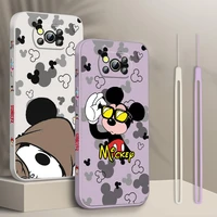 disney mickey mouse liquid left rope phone case for xiaomi poco f3 x4 x3 nfc gt x2 c31 c3 m2 m3 m4 pro funda cover